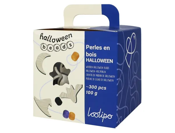 Perle sodertex halloween bois ronde diam. 8mm coloris       assortis boite 300 unites — Non classé