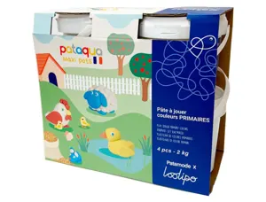Pate a jouer sodertex pataqua couleurs primaires 500g pack  4 pots — Non classé