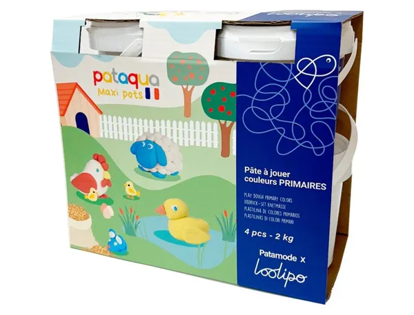 Pate a jouer sodertex pataqua couleurs primaires 500g pack  4 pots — Non classé
