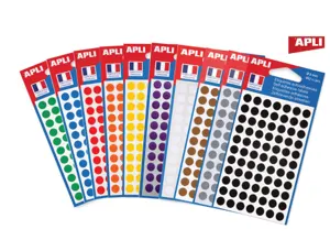 Etiquette adhesive apli diam. 8mm coloris assortis lot 10   pochettes — Non classé