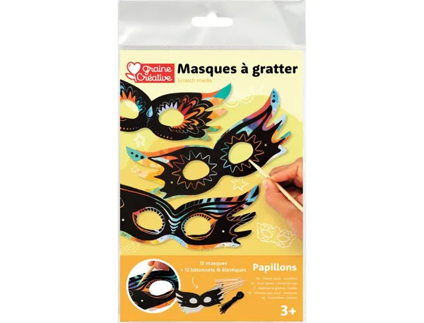 Masque a gratter graine creative + grattoirs sachet 12 unites — Non classé