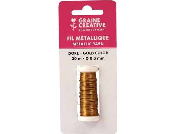 Fil metallique graine creative bobine 0,3x30m       coloris dore — Non classé