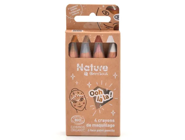 Maquillage grim'tout nature ooh la la  coloris assortis   boite 4 crayons — Non classé