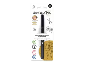 Feutre grim'tout ink tatouage temporaire pointe pinceau     extra fine coloris noir — Non classé