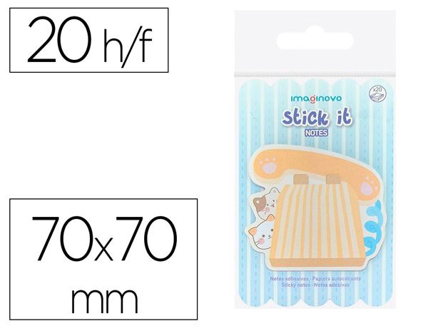 Bloc notes imaginovo adhesifs meow telephone 20 feuilles 70x70 mm — Non classé