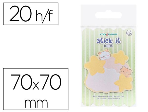 Bloc notes imaginovo adhesifs meow nuages 20 feuilles 70x70 mm — Non classé