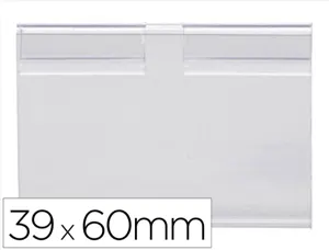 Support porte-etiquette prix q-connect pour crochet en t,  etiquette 39x60 mm            transparent — Non classé