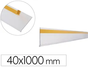 Support porte-etiquette prix q-connect adhesif pour        etagere, 40x1000 mm semi      transparent — Non classé