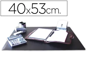 Sous-main q-connect simple pvc coins arrondis dessous mousse antidérapant bord soudé 40x53cm coloris noir — Non classé