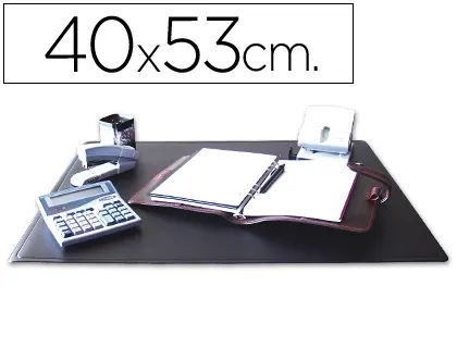 Sous-main q-connect simple pvc coins arrondis dessous mousse antidérapant bord soudé 40x53cm coloris noir — Non classé