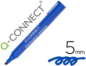 Marqueur q-connect permanent pointe biseautée tracé 5mm résistante corps plastique coloris bleu — Non classé