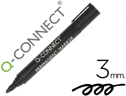 Marqueur q-connect permanent pointe ogive tracé 3mm résistante corps plastique coloris noir — Non classé