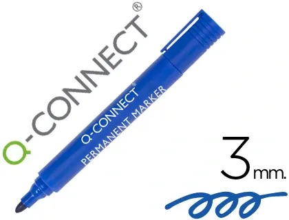 Marqueur q-connect permanent pointe ogive tracé 3mm résistante corps plastique coloris bleu — Non classé