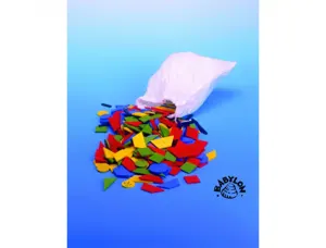 Lot de formes geometriques bois babylon a piquer formes  et coloris assortis 300       pieces — Non classé
