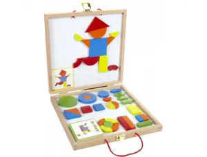 Geoforme jeu magnetique djeco pour reconstituer toutes      sortes de formes 42 pieces en bois et 24 modeles — Non classé