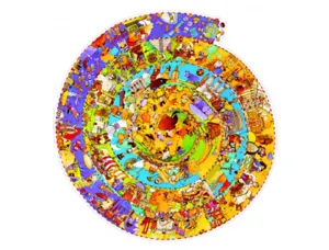 Puzzles carton 350 pieces djeco histoire + livret rond  fresque historique 350 pieces et poster de meme taille — Non classé