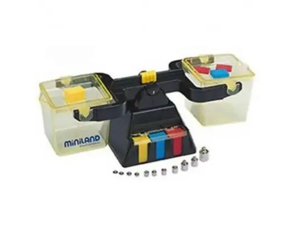 Mesure et pods miniland balance liquides solides      plastique 2 bacs gradues de   100 a 1000 ml 14 masses — Non classé