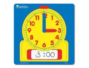 Horloges polypro learning resources grande horloge      analogique et numerique       effacable 30x30 cm — Non classé