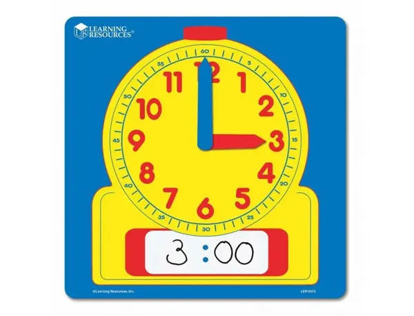 Horloges polypro learning resources grande horloge      analogique et numerique       effacable 30x30 cm — Non classé