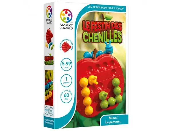 Logique Reflexion Smart Le Festin Des Chenilles 60 Defis 1 Plateau De Jeu 3 Chenilles De Couleir 1 Livret 1 Joueur —…