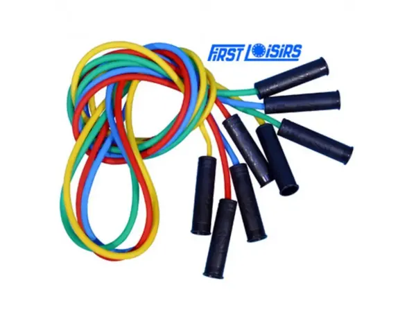 Elastiques cordes a sauter first loisirs cordes a sauter pvc longueur reglable lot de  4 — Non classé