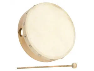 Tambourin fuzeau sans cymbalette cerclage bois      diametre 15cm livre avec      mailloche — Non classé