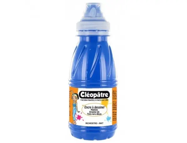Encre a dessiner cleopatre multisupports diluable a l    eau flacon de 500 ml coloris  bleu clair — Non classé