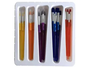 Classpack pinceaux synthetiques manche plastique soft grip caoutchouc lot de   31 pieces assorties — Non classé