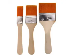 Set 3 brosses synthetiques extra larges manche en bois   naturel poils dores largeur   25 50 et 75 mm — Non classé