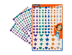 Gommette holographique cleopatre 6 formes 5 coloris  assortis pochette de 1150     gommettes — Non classé