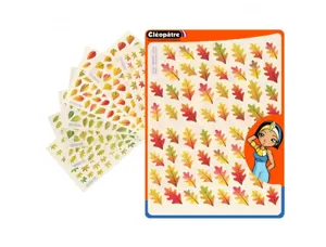 Gommette fantaisie cleopatre feuilles arbres               printemps/automne 4 motifs    1438 gommettes pochette de 24 —…