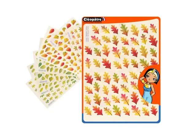 Gommette fantaisie cleopatre feuilles arbres               printemps/automne 4 motifs    1438 gommettes pochette de 24 —…