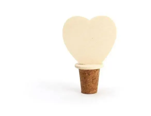 Bouchon de bouteille graine creative embout cîur 5x3x8cm a decorer — Non classé