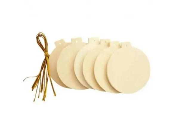 Lot suspensions boules et guirlandes graine creative    plates bois 6cm 6 unites — Non classé