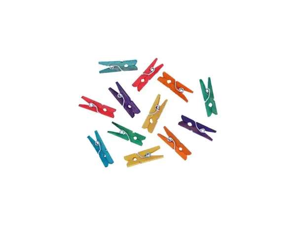 Pince a linge bois innspiro mini 3cm 6 coloris assortis   lot de 45 — Non classé