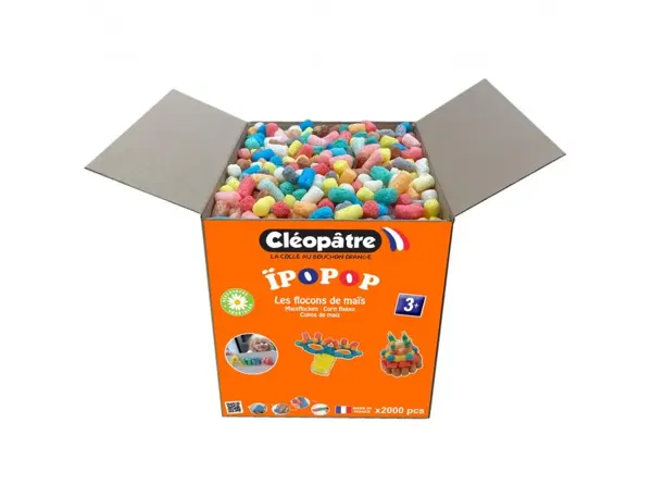 Flocon De Mais Cleopatre Ipopop 15 mm + 1 Eponge + 1 Guide Coloris Assortis Pack De 2000 Flocons, COLLES CLEOPATRE —…