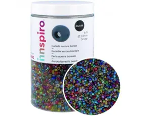 Perle de rocaille innspiro 3.8mm coloris aurore boreale  assortis bocal de 500g — Non classé