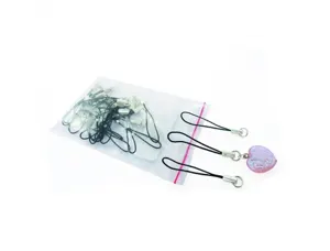 Attache grigri innspiro 5cm cordon noir avec mousqueton   argent lot de 25 — Non classé