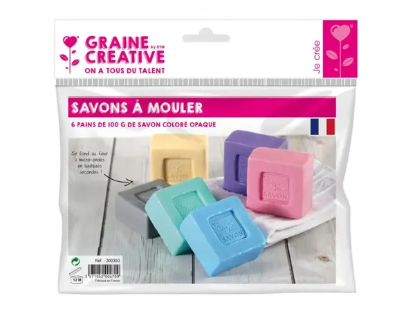 Lot savon a mouler graine creative 100g 6 unites        coloris assortis — Non classé
