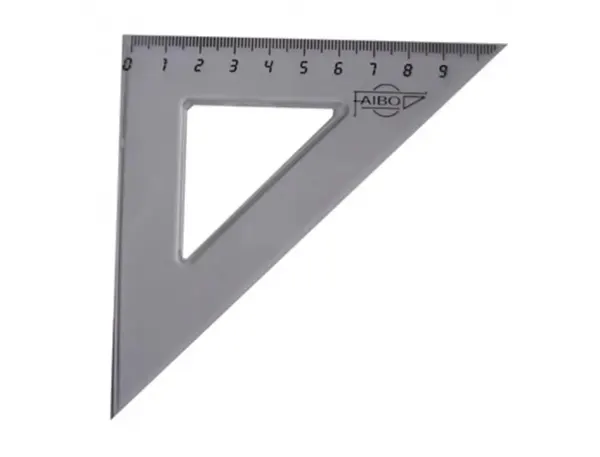 Equerre faibo plastique incolore 45  hypotenuse 16 cm — Non classé
