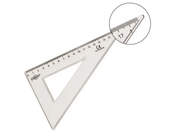 Equerre faibo plastique incolore 45  hypotenuse 20 cm — Non classé