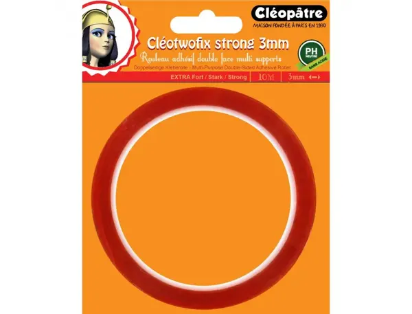 Adhesif cleopatre cleotwofix double face extra fort multi  supports ph neutre rouleau de 3mmx10m — Non classé