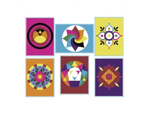 Lot De Cartes Autocollantes Culture Club A Decorer Motifs Mandalas Assortis Format 19x15 cm 6 Unites — Activités artistiques