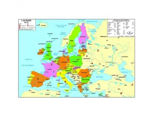 Carte europe murale recto verso ulmann plastifiee 1     face physique et 1 face       politique 80x124cm — Non classé