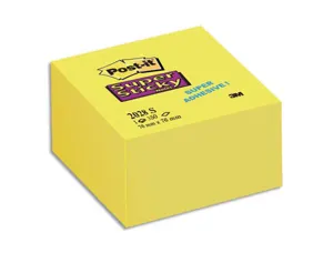 Bloc-notes post-it cube super sticky 76x76mm 350f repositionnables adhésif renforcé coloris jaune    2028-s — Non classé