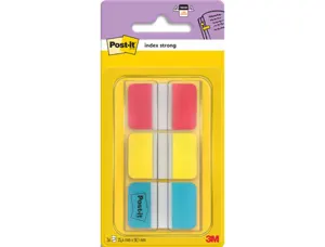 Marque-pages post-it index rigide 25x44mm 22f 3 coloris rouge jaune bleu set 22 index/couleur — Non classé