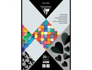 Bloc clairefontaine papier dessin 21x29,7cm 120g coloris noir 20 feuilles — Non classé