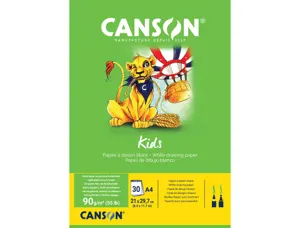 CANSON Bloc à dessin Kids, A4, 90 g/m2, 30 feuilles — Papiers à dessin