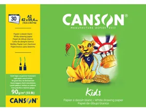 CANSON Bloc à dessin Kids, A2, 90 g/m2, 30 feuilles — Papiers à dessin