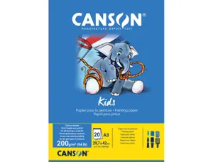 CANSON Bloc de papier pour la peinture Kids, A3, 200 g/m2 — Papiers à dessin